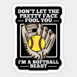 Softball Girl Softball Player Sticker